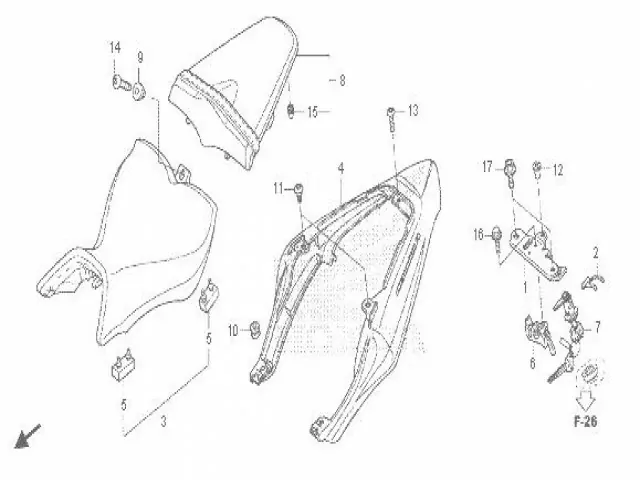 CERRADURA ASIENTO Honda Cb 1000 r 2008 - 2018