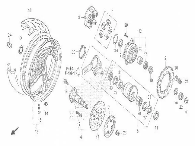 BUJE DE RUEDA TRASERA Honda Cb 1000 r 2008 - 2018