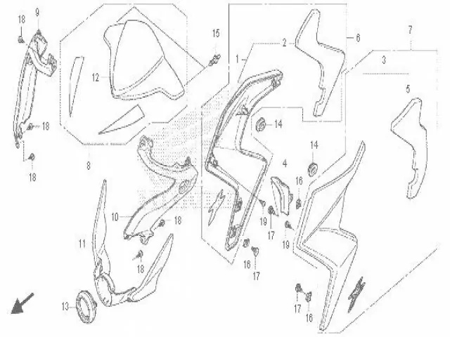 EMBELLECEDOR BAJO FARO Honda Cb 1000 r 2008 - 2018