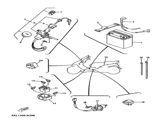 Sistema electrico completo varias referencias Yamaha Majesty 125 2001-2006