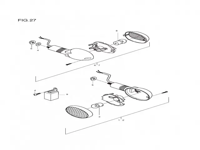 Intermitente izquierdo (delantero o trasero) Hyosung Gt 650 r - gt 650 s comet - gt 650 2005 - 2009