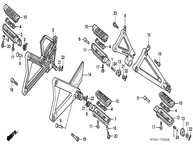 Estribera delantera izquierda Honda Nsr 125 1990-1993