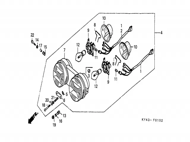 Faro carenada Honda Nsr 125 1990-1993