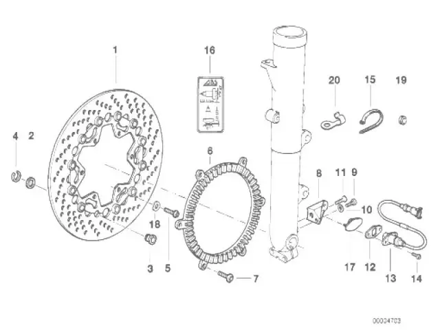 Sensor abs delantero Bmw K1 1000 cc 1988 - 1993