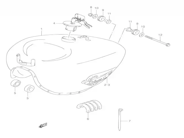 Juego de Emblemas deposito plata Intruder Suzuki Vl 250 2005-2009