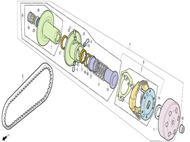 EMBRAGUE COMPLETO DEL MOTOR Daelim S1 125 2007-2012
