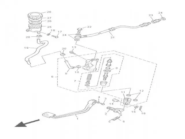 Latiguillo freno trasero Yamaha Xj 900 diversion 1992 - 2000