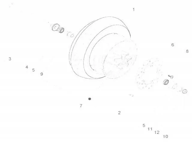 Eje rueda delantera Piaggio Fly 2t 50 2003-2010