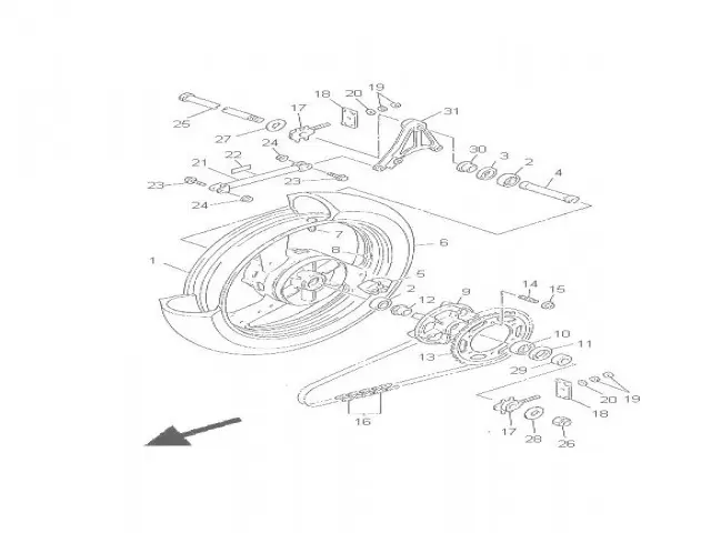 Rueda trasera Yamaha Fazer 600 1998 - 2001