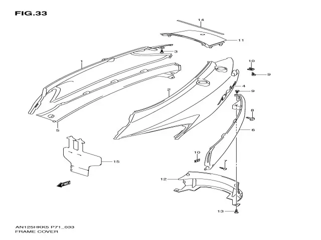CACHA DERECHA Suzuki An 125 2005 - 2017