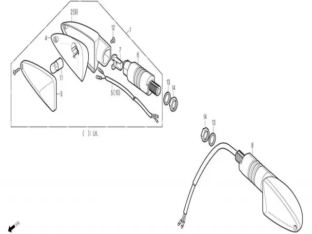 INTERMITENTE DELANTERO IZQUIERDO Y TRASERO DERECHO Daelim Roadwin 250 r 2012 - 2015