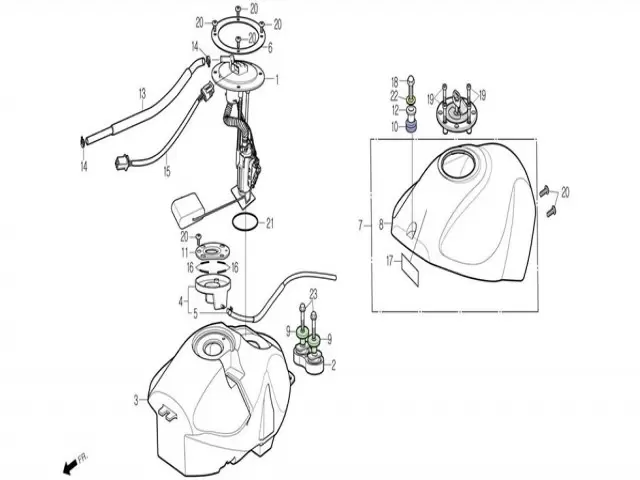CUBRE DEPÓSITO Daelim Roadwin 250 r 2012 - 2015