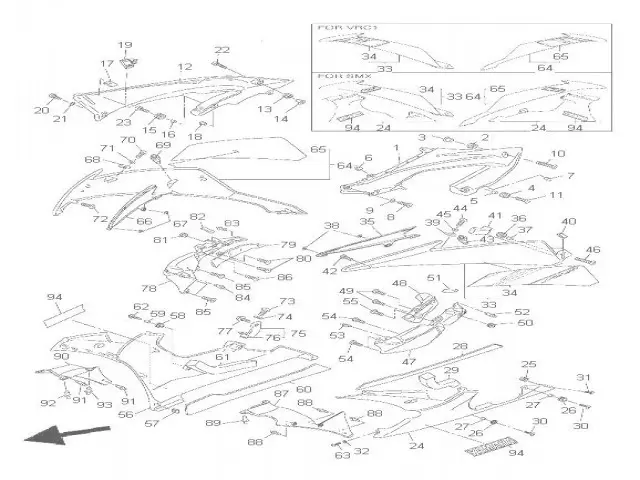Canalizador aire izquierdo Yamaha R6 r 600 cc 2008 - 2012