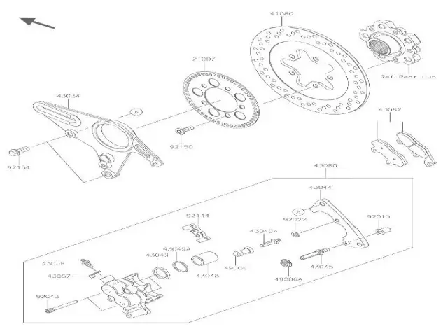 CORONA ABS TRASERA Kawasaki Ninja H2 SX , H2 SE y Ninja H2 SE Plus 2018 - 2024