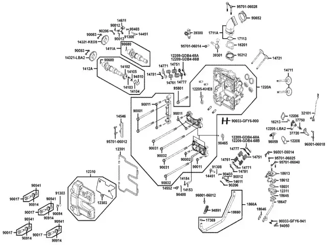 ARBOL DE LEVAS ADMISION Kymco Xciting 500, I evo, i r abs, i (afi) 2005 - 2017