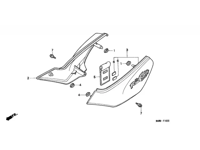 Cacha derecha azul HONDA TRANSALP 600 1994-1998  motodesguace