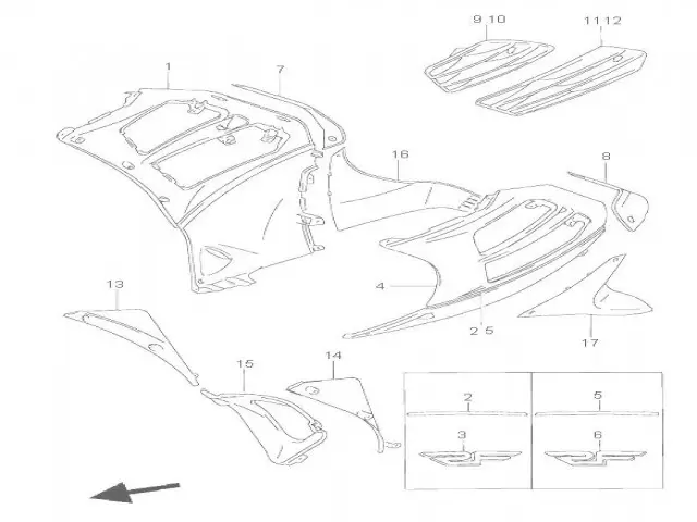 AIREADOR INFERIOR DERECHO Suzuki Rf 600 1993-1995