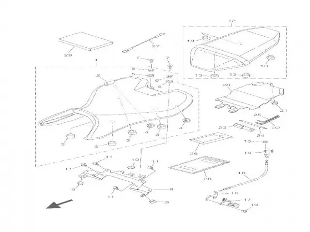 ASIENTO PASAJERO Yamaha MT-07 2018- 2020