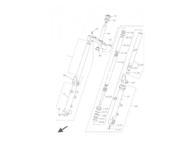 BARRA COMPLETA DERECHA Yamaha MT-07 2018- 2020