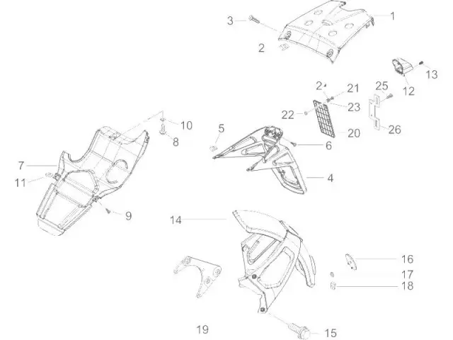 ALETA PORTA MATRÍCULA Gilera Runner 4t 125 2005-2007