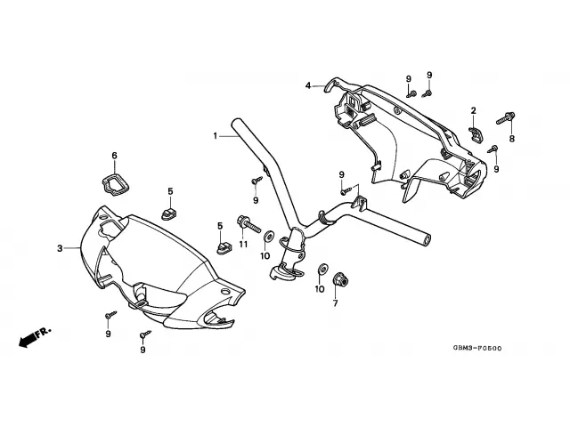 Embellecedor manillar trasero HONDA SFX 50 1995-2001 Recambio Ocasion