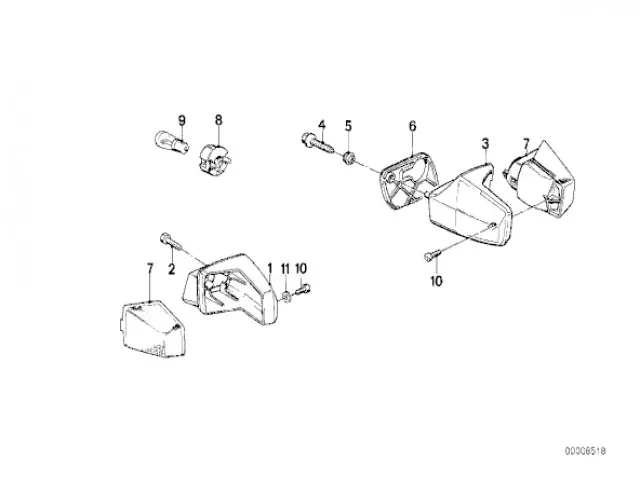 INTERMITENTE TRASERO IZQUIERDO Bmw k100 Base 2 1000 1987 - 1990  0521