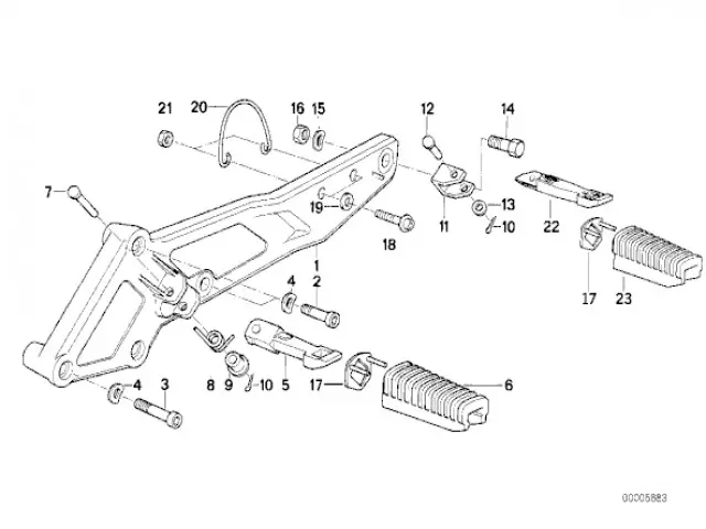 ESTRIBERA TRASERA IZQUIERDA Bmw f65 650 cc 1994 - 1996