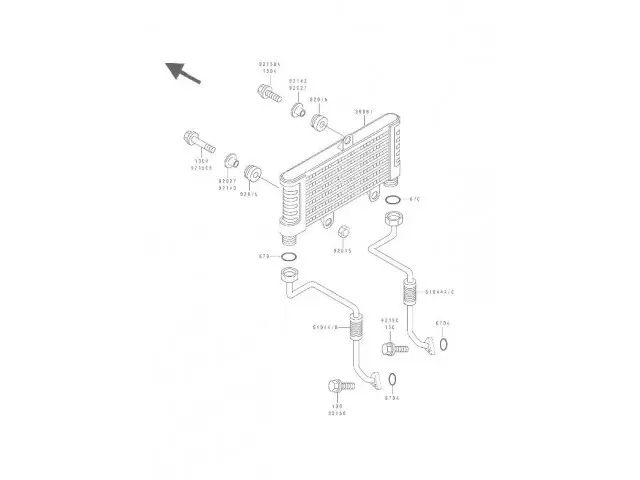 LATIGUILLOS RADIADOR ACEITE Kawasaki Zephyr 550 1990-1992