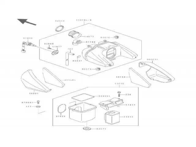 CAJA FILTRO AIRE Kawasaki Zephyr 550 1990-1992