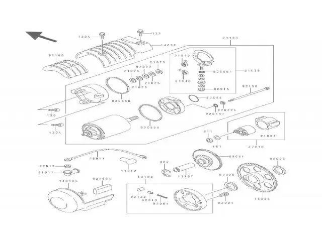 MOTOR ARRANQUE Kawasaki Zephyr 550 1990-1992