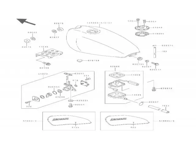 GRIFO GASOLINA Kawasaki Zephyr 550 1990-1992