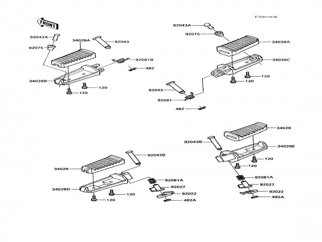 ESTRIBERA DELANTERA DERECHA Kawasaki Gpz 600 1985-1989