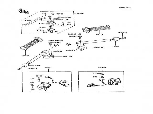 PIñA LUCES IZQUIERDA Kawasaki gpx 600 1985-1990