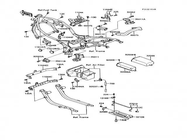 SOPORTE ESTRIBERA DELANTERO IZQUIERDO Kawasaki Gpz 600 1985-1989