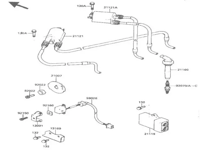 PICK UP DEL ENCENDIDO Kawasaki Zx10 1000 cc 1988 - 1990
