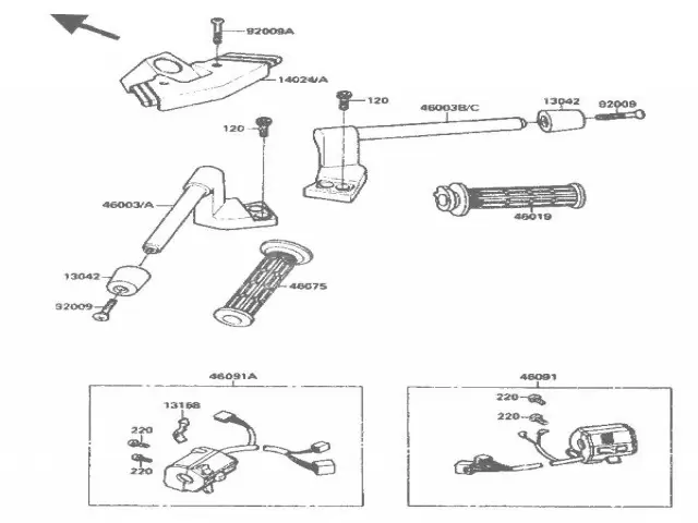 SEMIMANILLAR DERECHO Kawasaki Zx10 1000 cc 1988 - 1990