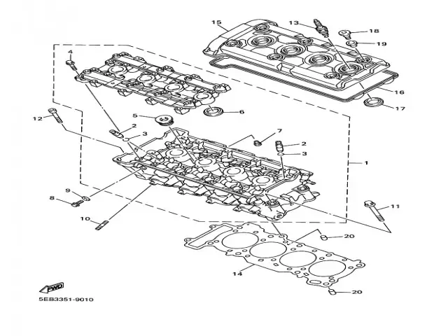 PUENTES ARBOLES DE LEVAS Yamaha R6 600 cc 1999 - 2000