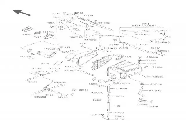 TOMA FILTRO AIRE Kawasaki Zzr 1100 1991 - 1992