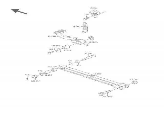 TIRANTE FRENO TRASERO Kawasaki Zzr 1100 1991 - 1992