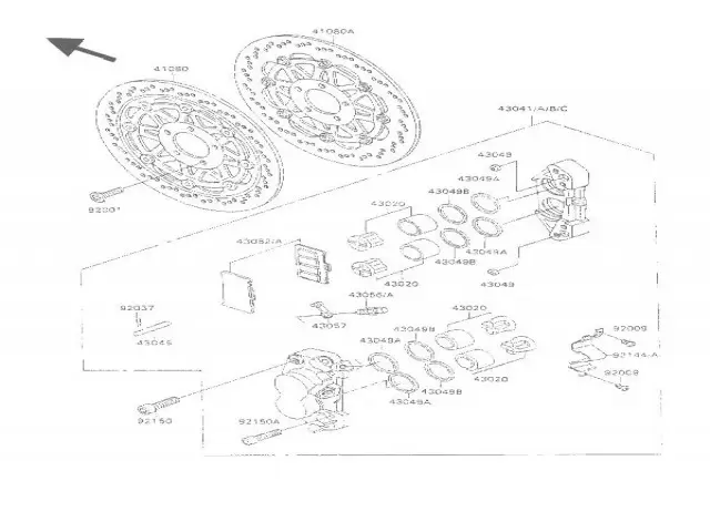 DISCO FRENO DELANTERO IZQUIERDO Kawasaki Zzr 1100 1991 - 1992