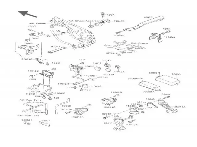Caja de herramientas grandes Kawasaki Gpx 600 1985-1990