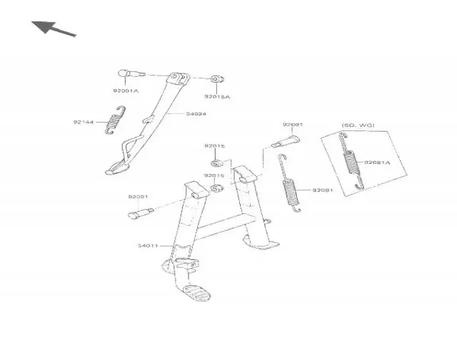 Pata de cabra  Kawasaki Gpx 600 1985-1990