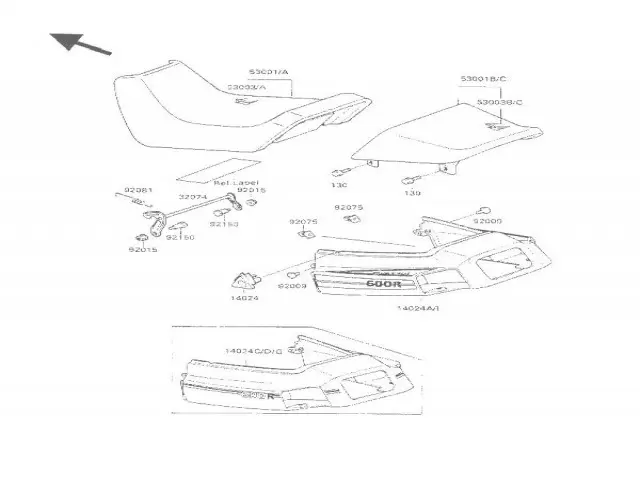 Asiento piloto  Kawasaki Gpx 600 1985-1990