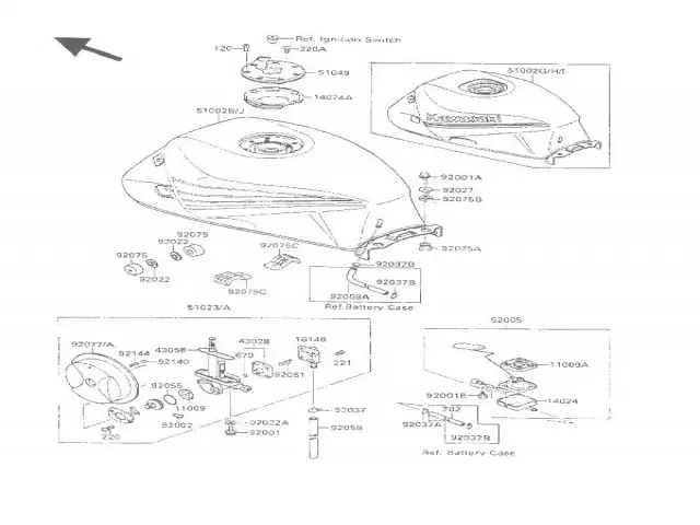 Grifo gasolina  Kawasaki Gpx 600 1985-1990