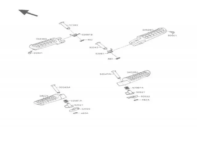 Estribera delantera derecha  Kawasaki Gpx 600 1985-1990