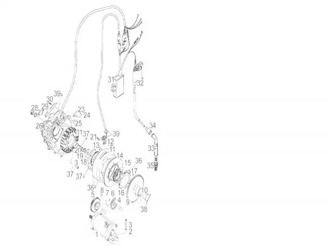 Piñon simple Motor arranque Aprilia Pegaso 650 1992 - 1996
