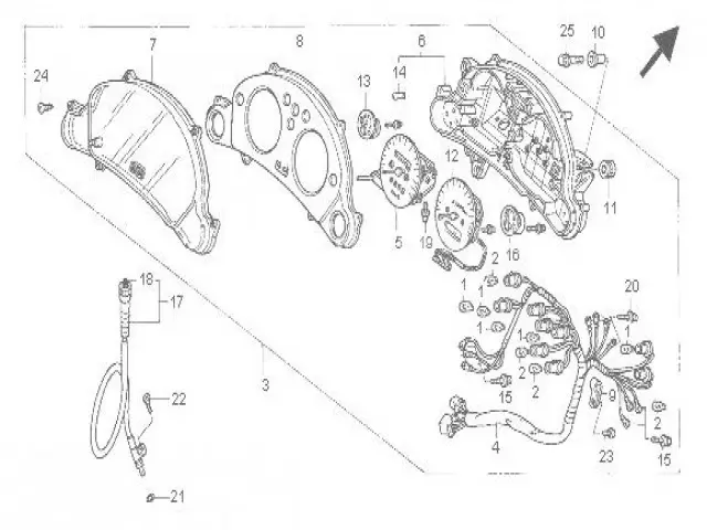 Cable cuenta kilometros  Honda Transalp 650 2000 - 2001