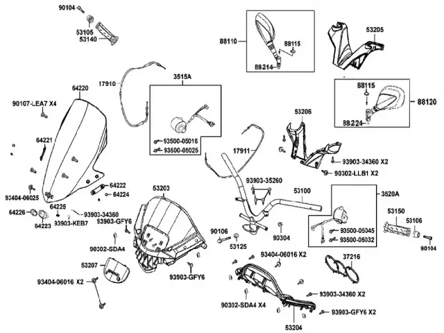 Cupula super dink 125 / 300  Kymco Super dink 125 abs 2009-2012