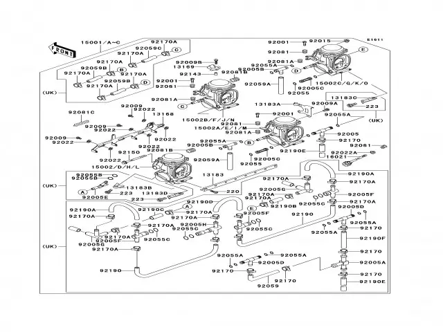 Bateria carburadores Kawasaki Zxr 750 1990-1991