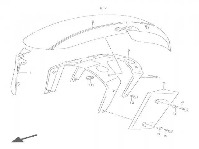 Aleta delantera izquierda  Suzuki Marauder 800 1997 - 2004
